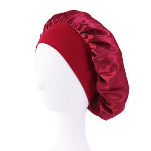 Nouveauté 2026 KJ En gros Bonnets en satin de soie pour femmes avec logo personnalisé, de créateur, double couche, réglables, imperméables, bonnets de douche - Product Image 2