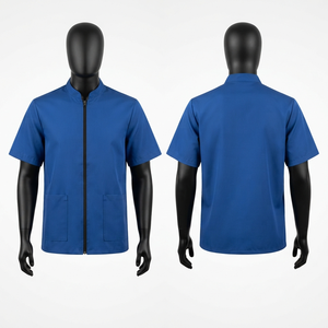 Chaqueta de Barbero Premium de Poliéster de 180 GSM, Azul Rey, con Logotipo Personalizado Bordado y Grabado, Transpirable, Unisex, OEM, ODM - Product Image 1