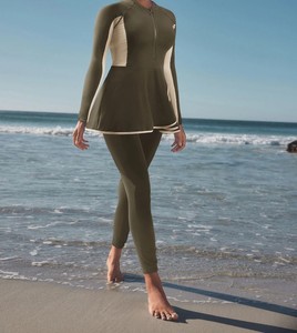 Traje de baño de una pieza para mujer, modesto, sin espalda, de corte alto, estilo bandeau, para fiesta en la piscina tropical - Product Image 4