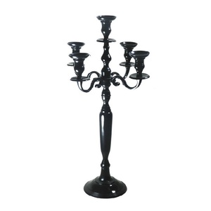 Modern design cast aluminum Gun Metal finished 5 Arm <b>Candelabra</b> Decorative Candle Stand Wedding Home Decor Centerpiece - Product Image 1