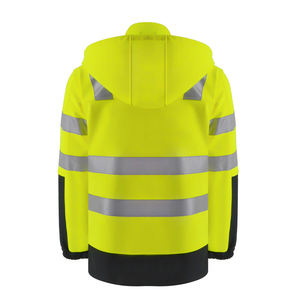 OEM Men's Reflective Polyamide Soft Shell High Visibility Breathable Safety Workwear <b>Jacket</b> CE/EU Certification Needle Detection - Product Image 4