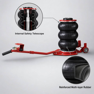 Gato neumático de triple bolsa al por mayor, 3 toneladas, elevación rápida, almohadilla ampliada, ruedas giratorias para reparación automotriz - Product Image 3