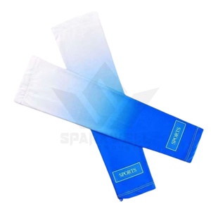 Manchons de cyclisme noirs 100 % polyester, protection anti-UV, unisexe, adultes, couleur unie, articles en stock - Product Image 4