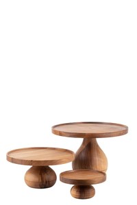 Luxury Acacia Wood Cake Stand Display <b>Platter</b> with Stable And Morden Design Base for Bakery Counter Wedding Table Decor - Product Image 5