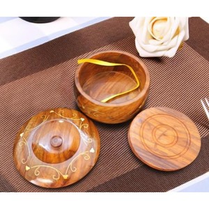 แผ่นรองแก้วไม้วอลนัททำมือฝังทองเหลือง ขายส่ง - มอราบาดาบัด อินเดีย - Product Image 1