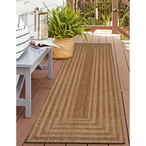 Hot Selling Natural Best SellerGeometric Sand/Natural Easy-Care Jute-Style Indoor/Outdoor Flat Woven Area Rug Floor Mat Area Rug - Product Image 1