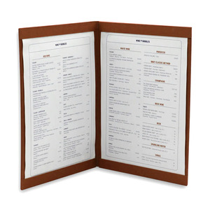 Custom Logo Bonded Leather Wine Menu Covers Ten View Restaurant Menu Holders for Hotels and Bars - Product Image 5