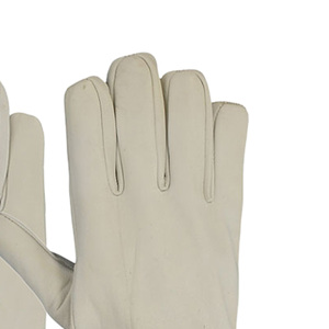 Heavy Duty Leather Welding <b>Gloves</b> Long Cuff Heat Resistant Anti-static Cotton Lined Straight Thumb - Product Image 2