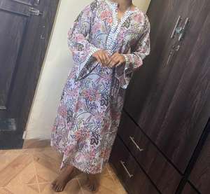 Export Quality Hand Block Printed Cotton Sweet Floral Print Breathable Eco-Friendly Maxi <b>Dress</b> <b>Casual</b> for Women Beach Wear Bulk - Product Image 2