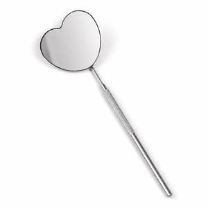 Miroir de poche en forme de cœur avec poignée en acier inoxydable, miroir compact, miroir de maquillage portable - Product Image 1