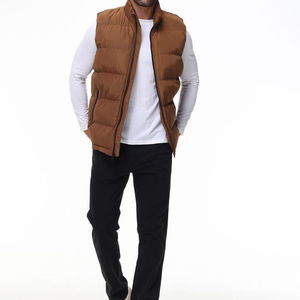 Chaleco Acolchado Vintage para Hombre, Sin Mangas, Color Marrón, Impermeable, Ecológico, Chaqueta de Invierno con Cierre Frontal, Ropa Casual para Exteriores, Cálida - Product Image 4