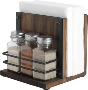 Porta servilletas de madera para salero y pimentero, adecuado para cocina, restaurante, decoración del hogar. - Product Image 2