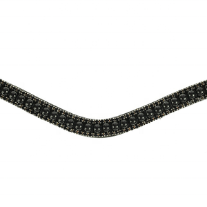 Banda de cuero negro con relleno para cejas de caballo, banda protectora con cuentas negras a precio competitivo - Product Image 1