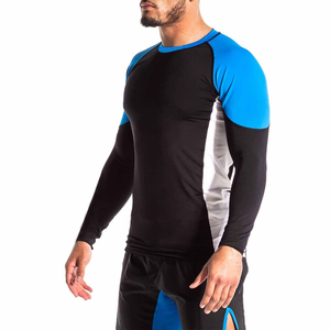 <b>Men</b> Color Blocked Rash Guard Full Sleeve <b>Compression</b> <b>Shirt</b> Quick Dry 100% Polyester UPF50+ 140g Sport Top - Product Image 3