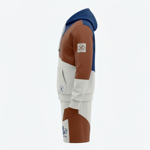 Sweat à capuche pour homme avec broderie de logo personnalisée de haute qualité - Ensemble court en molleton imprimé tendance, design à capuche personnalisable - Product Image 4