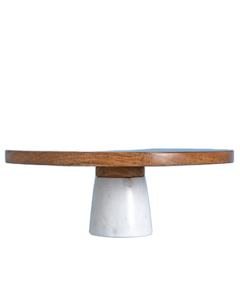 Support à gâteau luxueux en bois et marbre fait à la main avec plateau décoratif pour gâteaux, présentation de pâtisseries et décoration de salon pour les célébrations - Product Image 4