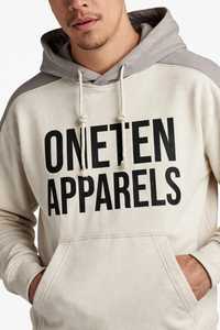 ONETEN APPARELS Sweat-shirt à capuche pour homme, coupe classique, en coton French Terry, manches raglan, streetwear décontracté, pull-over avec logo frontal - Product Image 5