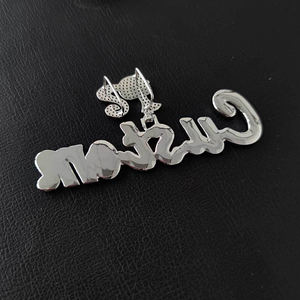 Pendentif personnalisé en lettres cursive avec moissanite, en argent, style Hip Hop, breloque de luxe glacée, unisexe, certifié GRA, pour fêtes et événements, tendance - Product Image 3