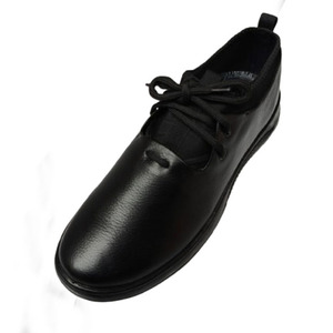 <b>Lightweight</b> Premium Black <b>Men's</b> Casual <b>Shoes</b> Textured Leather Finish Medicated PU Foam Insole Comfortable Durable PU Rubber Sole - Product Image 4