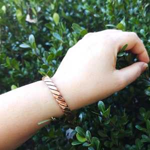 Twisted <b>Copper</b> Cuff Bracelet Handmade Open <b>Bangle</b> Rustic Boho Adjustable Fashion Jewelry Elegance <b>Copper</b> Fashion Chic Bracelet - Product Image 4