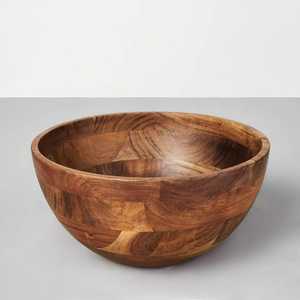 Ensemble de saladiers en bois faits à la main avec fourchettes de service, design minimaliste, en acacia, passe au lave-vaisselle, écologique, réutilisable, ustensiles de cuisine - Product Image 2