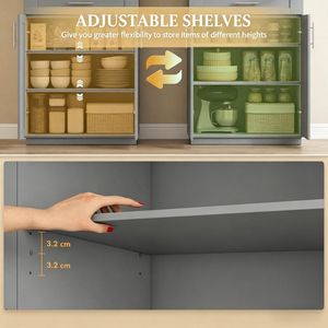 Armadio con Ripiani Regolabili per Cucina 30 X 15,75 X 72 Pollici - Product Image 4