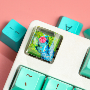 Keycaps Artisanat Forêt Mystique, Keycaps Artisanat Personnalisé, Keycaps Anime Mignons, Keycaps Verts, Ensemble de Keycaps, Keycaps en Bois - Product Image 2