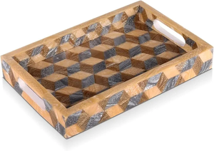 Bone Inlay Resin MDF Base Square Polished Classic Design <b>Disposable</b> Serving <b>Plate</b> Tray Luxury Home Decor Tableware - Product Image 6