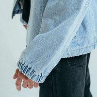 Veste en jean doublée absorbant l'humidité, coupe confortable, veste en jean à coupe anatomique, vêtement extérieur en jean résistant à l'abrasion