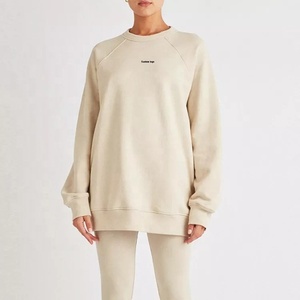 Sudadera de cuello redondo para mujer OEM ODM, moderna, oversize, de algodón y felpa, para primavera, estilo casual deportivo, moda urbana. - Product Image 4