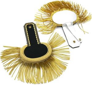 Insignes d'or Bullion Epaulette Gold Bullion Wire Fringe Trim Brodé Epaulettes pour Uniforme Costume Sew-On - Product Image 3