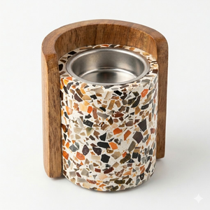 Luxury Resin Inlay Marble <b>Bakhoor</b> Burner Wooden <b>Oud</b> Incense Holder Arabic Fragrance Burner Home Decor Wedding Gift Set Premium - Product Image 4