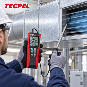 เครื่องวัดความเร็วลมแบบดิจิตอล TECPEL AVM-716 รุ่นขายดี วัดอุณหภูมิได้แม่นยำสูง พร้อมหน้าจอแสดงผลหลายหน่วย วัสดุ ABS - Product Image 5