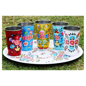 Vaso de Acero Inoxidable Hecho a Mano, Pintado a Mano, Decorativo, con Diseño Impreso, de Lujo, para Regalo de Boda - Product Image 4