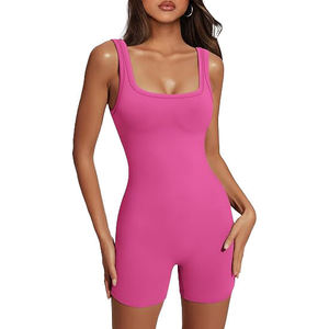Anti Microbial Yoga Jumpsuit Woman Seamless Gym Bodysuit Recycled Fabric <b>High</b> Waist Spandex Polyester Sustainable Jumpsuits - Product Image 5