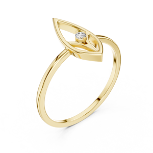 Anillo con inicial de nombre personalizado de 14K en plata u oro - Product Image 5