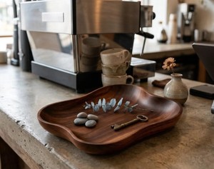 Bandeja de Servir Decorativa de Madera de Nogal Ondulada Hecha a Mano, con Logotipo Personalizado, Duradera, Ecológica, Apta para Lavavajillas y Contacto con Alimentos - Product Image 6