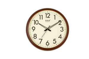 Horloge murale de bureau ronde silencieuse minimaliste moderne Sonam, mouvement à quartz de précision, fonctionne à piles, grands chiffres - Product Image 3