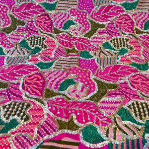 Premium position print with embroidery fabric is a modern textile designed for stylish fashion and <b>garment</b> collections This fabr - Product Image 2