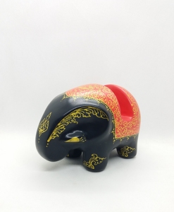 Soporte para teléfono con forma de elefante de papel maché, hecho con papel reciclado y materiales ecológicos, hecho a mano por artesanos tailandeses con experiencia. - Product Image 2
