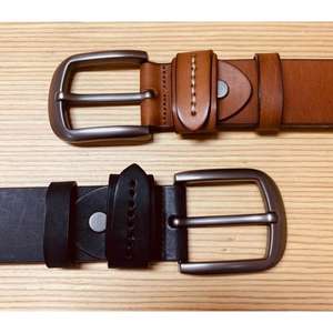 Ceinture formelle pour homme en cuir de vache véritable 100% original, couleur noire, écologique, support OEM, boucle en acier - Product Image 3