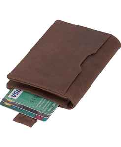 Cartera de Negocios Corta Plegable de Moda para Hombre, con Bloqueo RFID, Impermeable, con Diseño de Caramelo y Forro de Cuero Genuino - Product Image 1