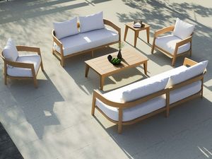 Juego de Sofás de Madera de Teca de Lujo para Exteriores, Conjunto Moderno para Patio, Terraza, Resort, Villa, Hotel y Jardín - Product Image 2