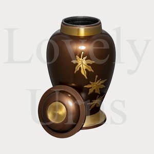 Urna para Cremación con Diseño de Hojas Caídas, Tamaño Mediano para Adultos, Recuerdo Conmemorativo, Contenedor para Cenizas, Diseño Decorativo Inspirado en la Naturaleza - Product Image 2