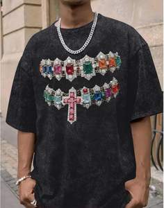 Camiseta de Lujo Personalizada con Serigrafía, de Algodón 100% de 250 g/m², Estilo Oversize Corto y Desgastado, para Hombre - Product Image 3