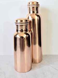 Mirror Finish Copper Water <b>Bottle</b> Seamless Plain Design Reusable Metal Drink <b>Flask</b> Leakproof Daily Hydration Container - Product Image 6