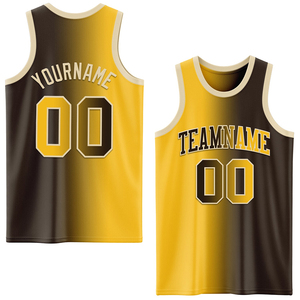 Maillots de basket sans manches de conception professionnelle, jaunes, vêtements de sport, motif OEM, sublimation, logo d'équipe, maillots de basket - Product Image 1
