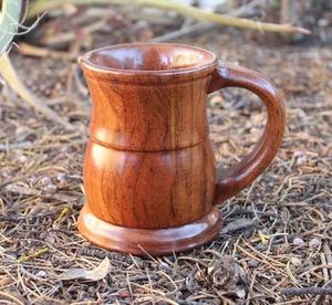 Mug à café en bois massif, fait main, style rustique, finition naturelle, vaisselle écologique pour la maison et la cuisine - Product Image 2