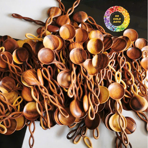 Cuillère à salade en bois à manche torsadé - Ustensiles de cuisine pour servir, cuillère à salade en bois gravée et personnalisée - Product Image 2