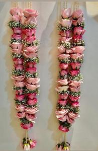 Guirlande de roses artificielles Jaimala pour mariage, élégante guirlande florale Varmala pour la mariée et le marié, guirlande de fleurs légère et réutilisable - Product Image 2